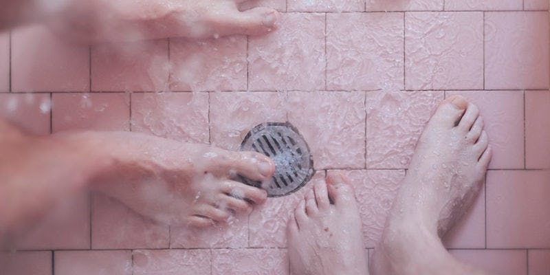Feet makeout dyke shower